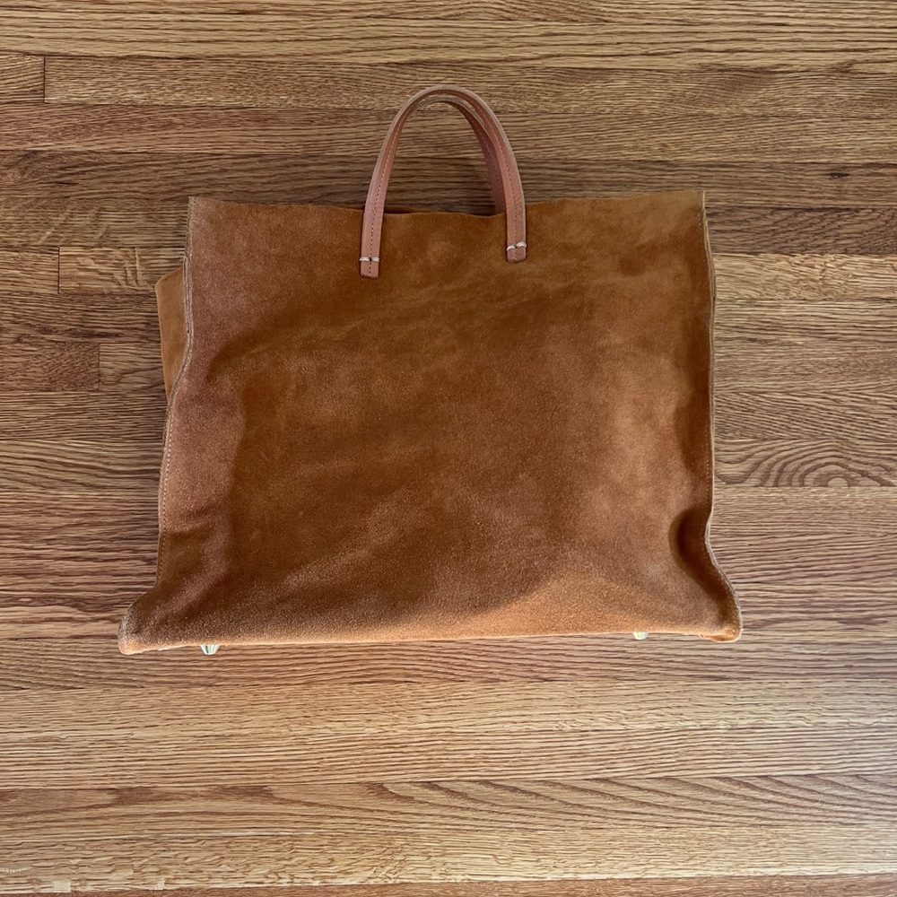 Clare V Simple Tote in Camel Suede